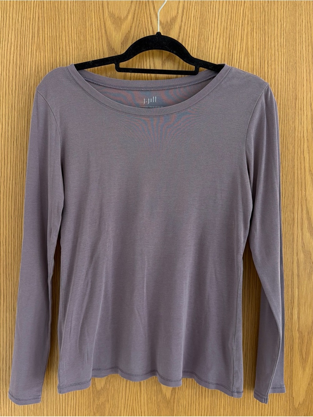 J. Jill 100% Pima Cotton Long Sleeve Crew Neck Tee Purple Mauve Women’s Small